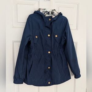 LIMITED TOO Navy Raincoat with Gold Buttons For Girls